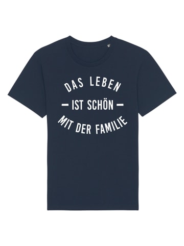 WOOOP Shirt "Das Leben ist schön" in Dunkelblau