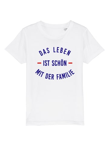 WOOOP Shirt "Das Leben ist schön mit der Familie" in Weiß