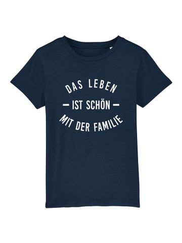 WOOOP Shirt "Das Leben" donkerblauw