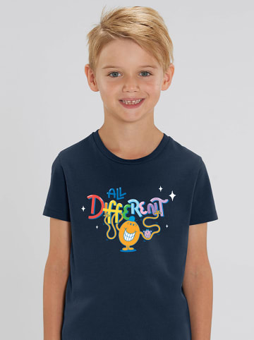 WOOOP Shirt "All different" donkerblauw