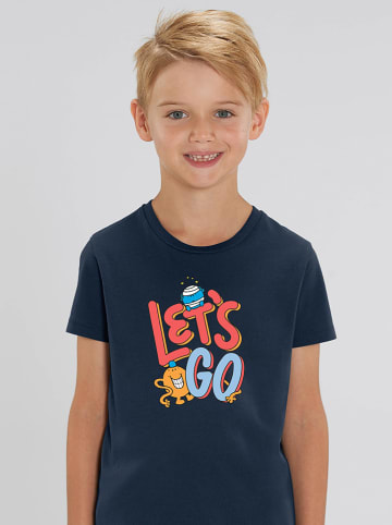 WOOOP Koszulka "Let's go" w kolorze granatowym