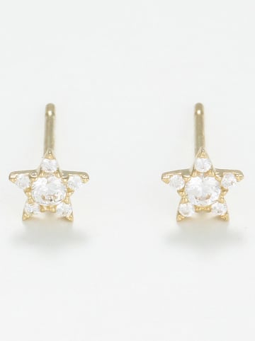 L instant d Or Gold-Ohrstecker "Petite Etoile" mit Edelsteinen