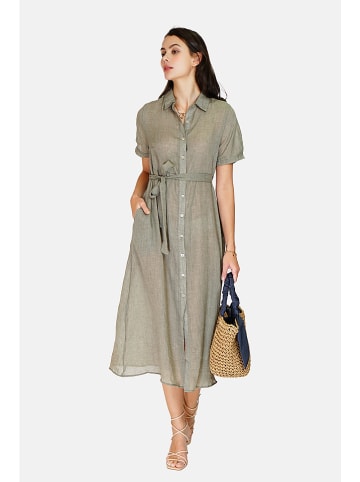 Le Jardin du Lin Leinen-Kleid in Khaki