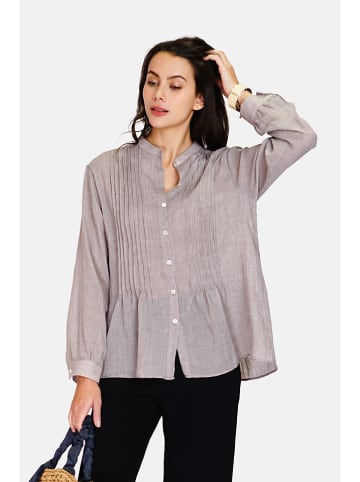 Le Jardin du Lin Leinen-Bluse in Grau