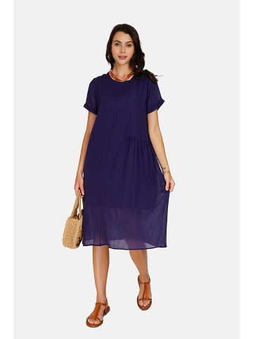 Le Jardin du Lin Leinen-Kleid in Dunkelblau