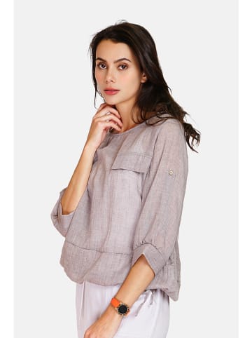 Le Jardin du Lin Leinen-Bluse in Grau