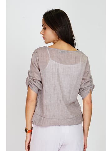 Le Jardin du Lin Leinen-Bluse in Grau