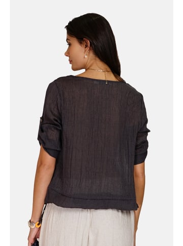 Le Jardin du Lin Leinen-Bluse in Schwarz