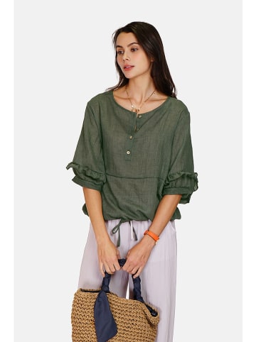 Le Jardin du Lin Leinen-Bluse in Khaki