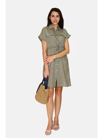 Le Jardin du Lin Leinen-Kleid in Khaki