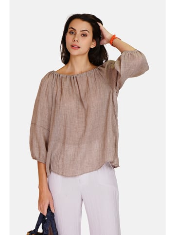 Le Jardin du Lin Linnen blouse taupe