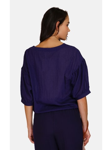 Le Jardin du Lin Linnen blouse donkerblauw