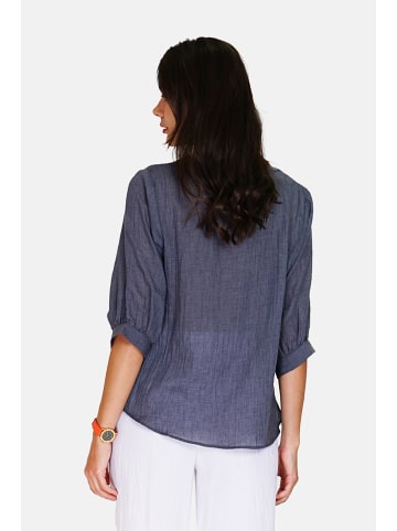 Le Jardin du Lin Linnen blouse donkerblauw