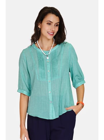 Le Jardin du Lin Linnen blouse turquoise