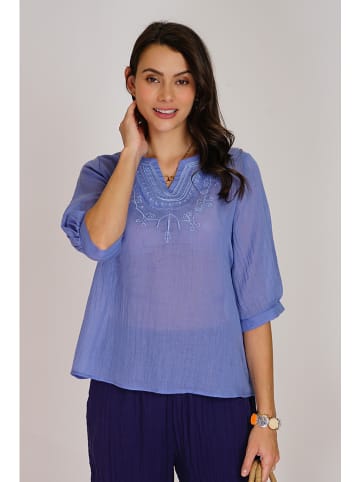 Le Jardin du Lin Leinen-Bluse in Blau