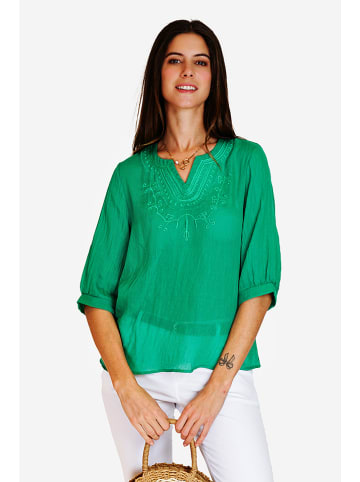 Le Jardin du Lin Linnen blouse groen