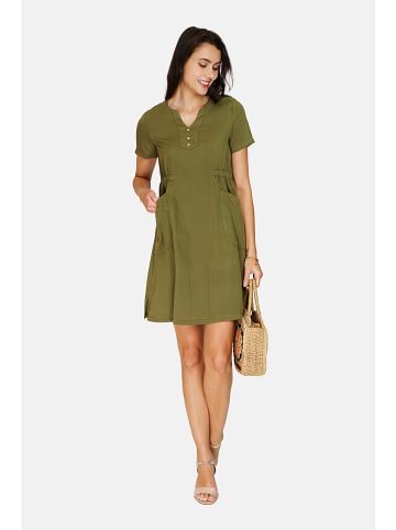 Le Jardin du Lin Kleid in Khaki