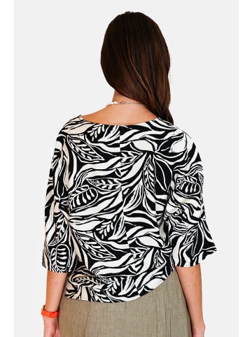 Le Jardin du Lin Bluse in Schwarz/ Creme