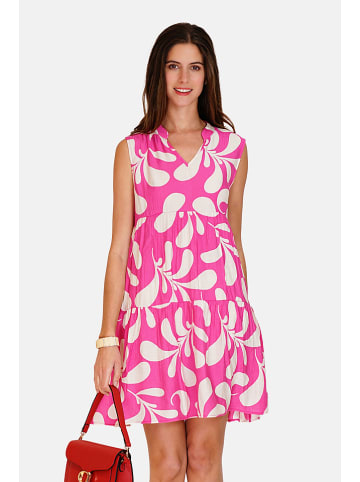 Le Jardin du Lin Kleid in Fuchsia/ Creme