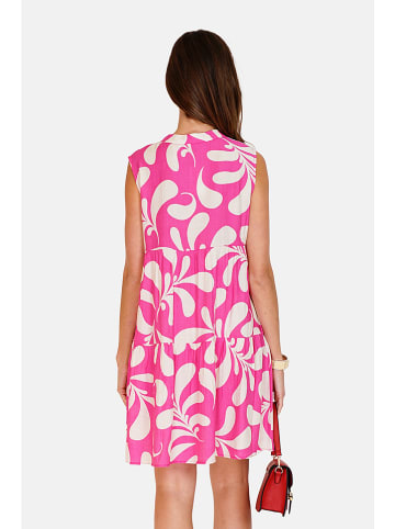 Le Jardin du Lin Kleid in Fuchsia/ Creme