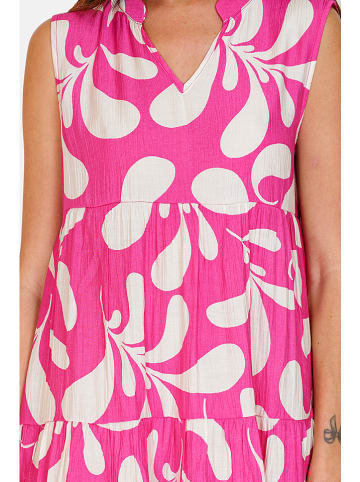 Le Jardin du Lin Kleid in Fuchsia/ Creme