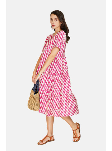 Le Jardin du Lin Kleid in Fuchsia/ Weiß