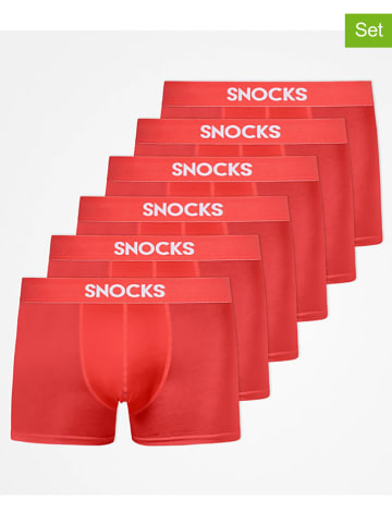 SNOCKS 6-delige set: boxershorts rood