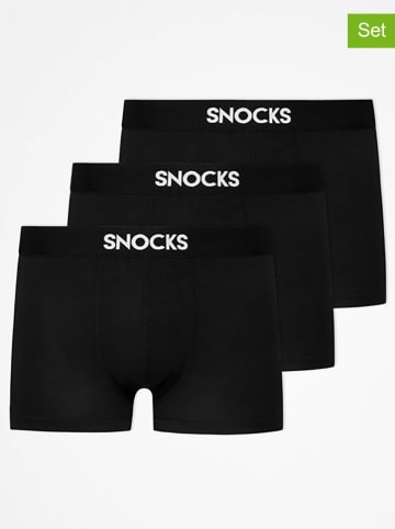 SNOCKS Bokserki (3 pary) w kolorze czarnym