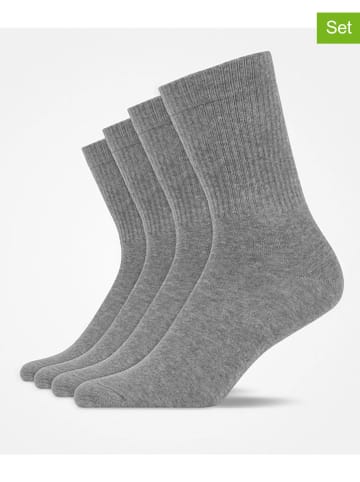 SNOCKS 4-delige set: sokken grijs