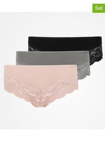 SNOCKS 3er-Set: Pantys in Beige/ Grau/ Schwarz