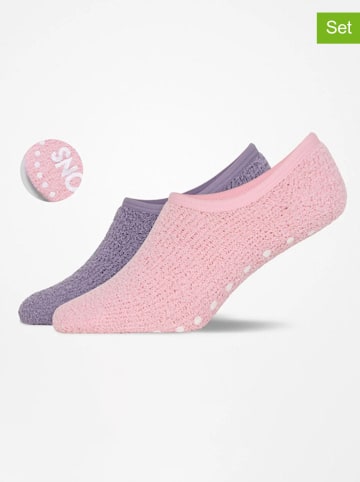 SNOCKS 2-delige set: sokken paars/lichtroze