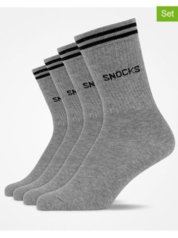 SNOCKS 4-delige set: sokken grijs