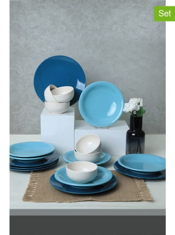 Hermia 18-delig combiservies blauw/lichtblauw/wit