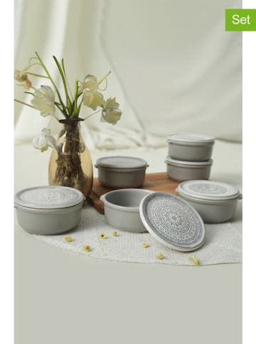 Hermia 6er-Set: Vorratsbehälter in Hellgrau- Ø 10 cm