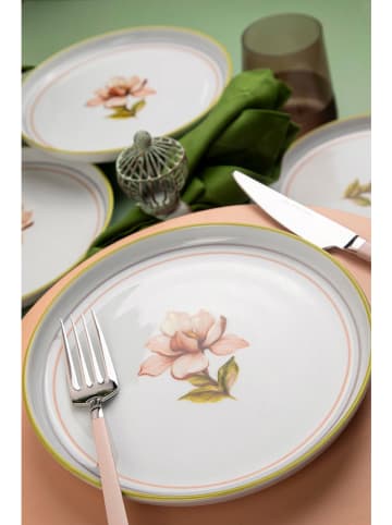 Hermia 6er-Set: Dessertteller in Weiß/ Rosa - Ø 19 cm