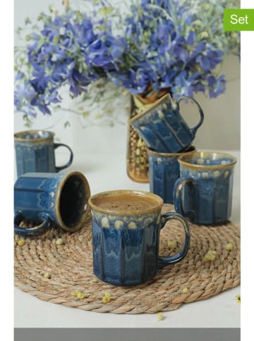 Hermia 6-delige set: koffiekoppen blauw - 270 ml