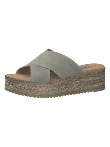 s.Oliver Leren slippers kaki