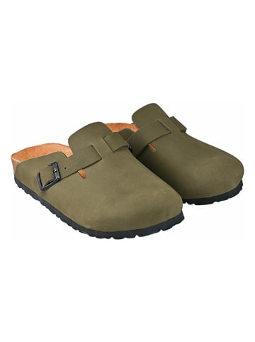 Moosefield Leder-Clogs in Khaki