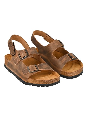 Moosefield Leder-Sandalen in Hellbraun