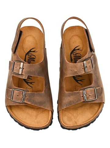 Moosefield Leder-Sandalen in Hellbraun