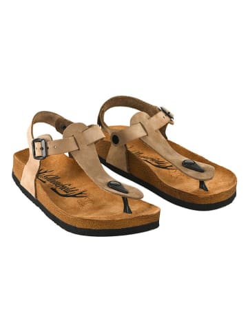 Moosefield Leder-Zehensandalen in Beige