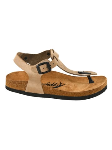 Moosefield Leder-Zehensandalen in Beige