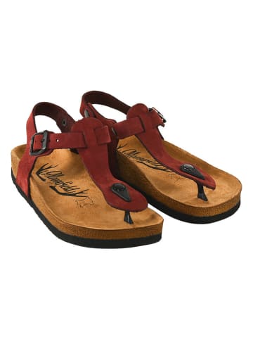 Moosefield Skórzane sandały w kolorze bordowym