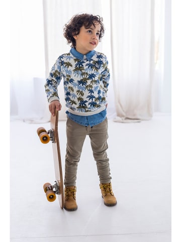 Like Flo Sweatshirt crème/kaki/donkerblauw