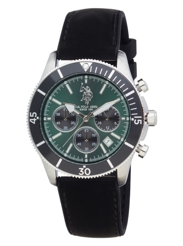 U.S. Polo Assn. Chronograph in Schwarz/ Silber/ Grün