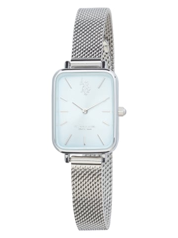 U.S. Polo Assn. Quarzuhr in Silber/ Hellblau