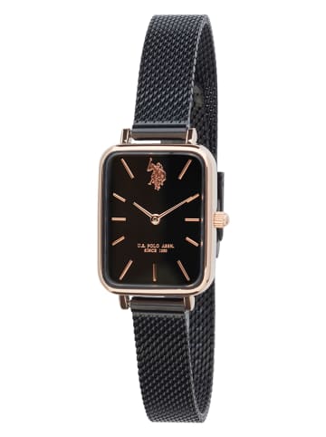 U.S. Polo Assn. Kwartshorloge zwart/roségoudkleurig