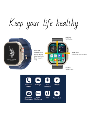 U.S. Polo Assn. Smartwatch in Dunkelblau/ Schwarz