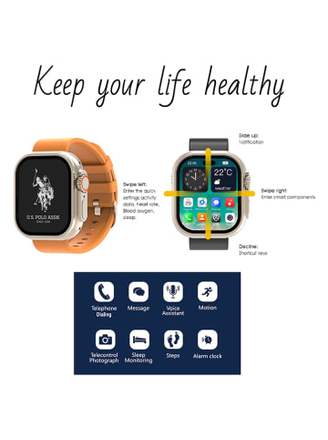 U.S. Polo Assn. Smartwatch in Orange/ Khaki