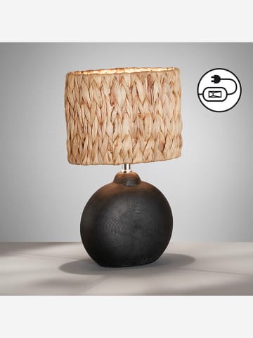 FISCHER & HONSEL Lampa stołowa w kolorze czarno-jasnobrązowym - szer. 13,5 x 38,5 cm
